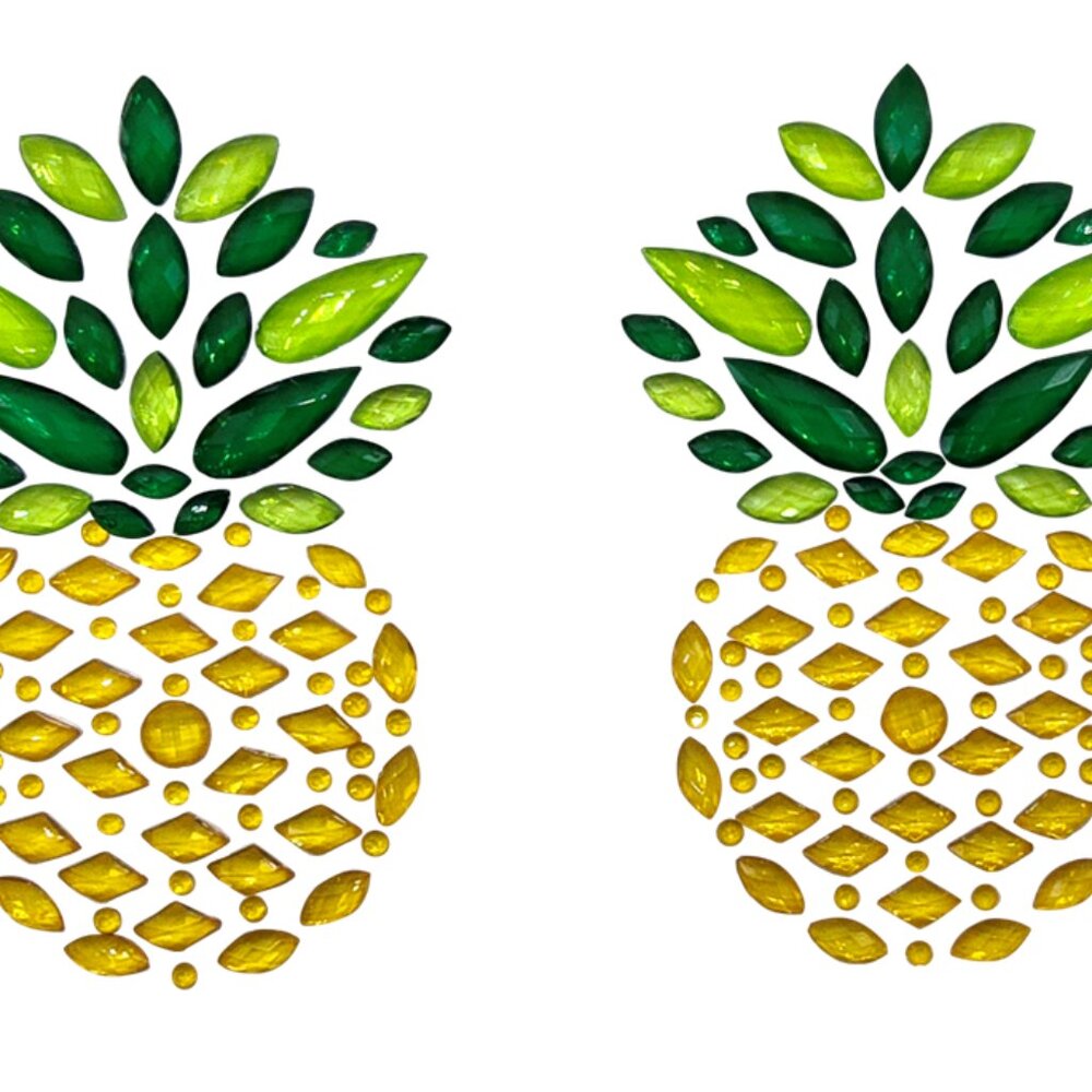 Led Light Up Pasties Pineapple, Nipple Covers, EDC OUTFIT, REUSABLE RHINESTONE - Picture 3 of 16